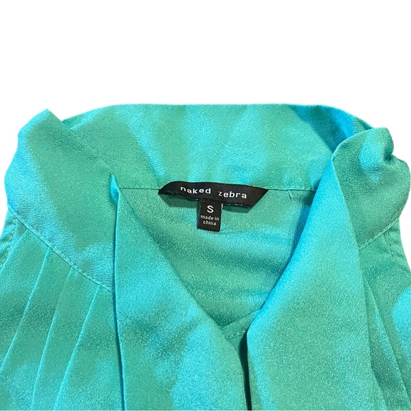 Naked Zebra Aqua Sleeveless Blouse | Women's S - Picture 2 of 4